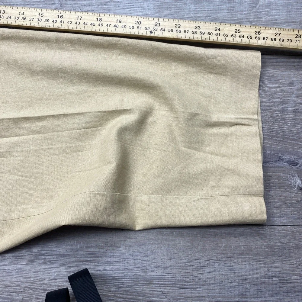 Trust Dress Pants Mens 38x26 Beige Linen Blend Pleated Wide Leg Casual Summer